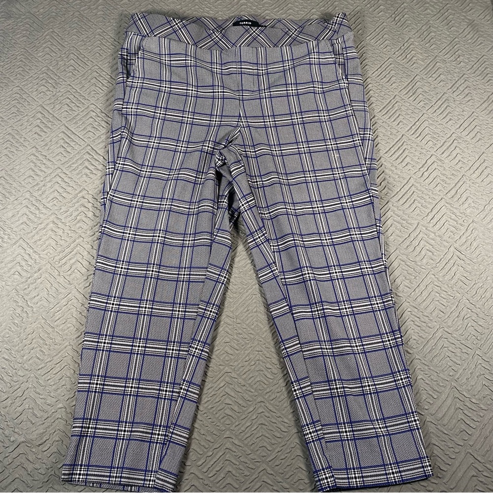 Torrid Pull On Gray Plaid Pants Size 3 22/24